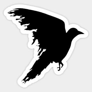 Minimalistic Torn Winged Raven Silhouette Sticker